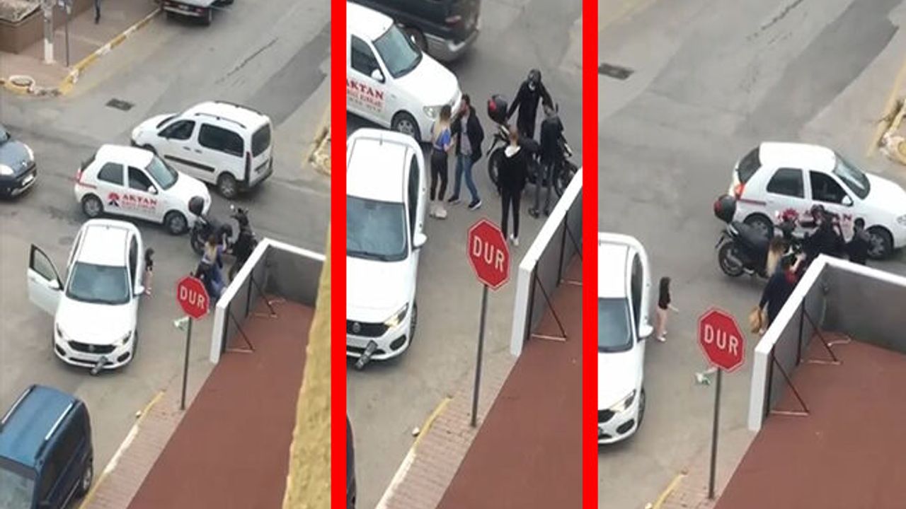 Küçük kızın gözü önünde kaza kavgası