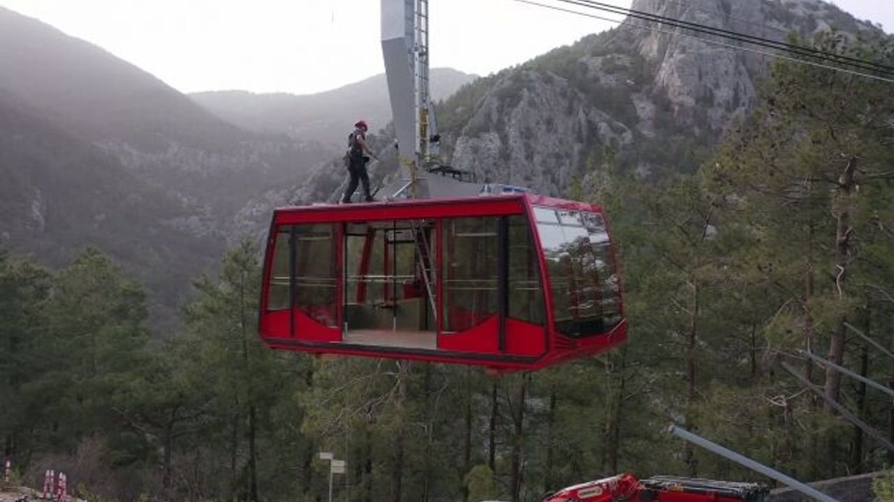 Teleferiğin çekici halatı değiştirildi