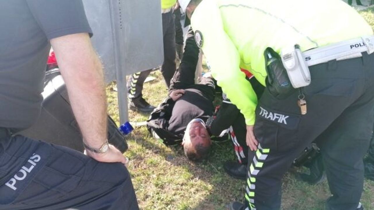 Sürücüyü kovalayan trafik polisi ölümden döndü