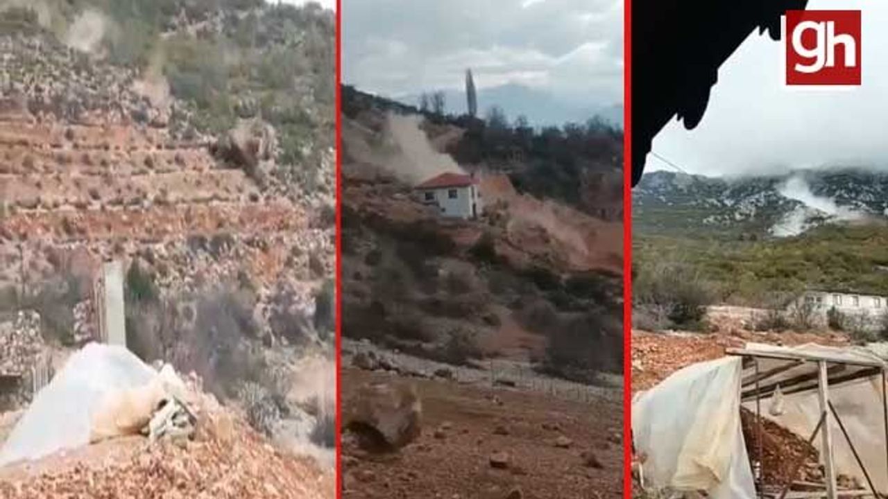 Antalya'da dağdan gelen kaya paniği