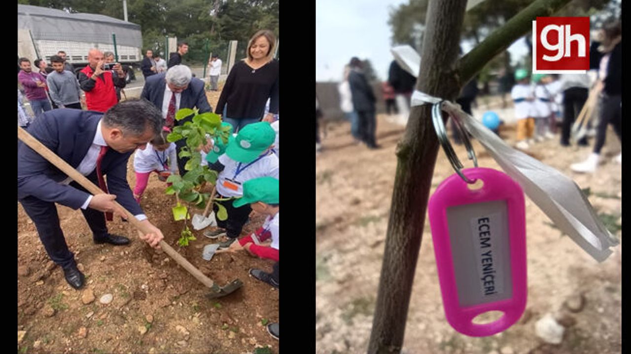 Aksu'da minik öğrenciler depremde yaşamını yitiren sporcular adına narenciye fidanı ekti