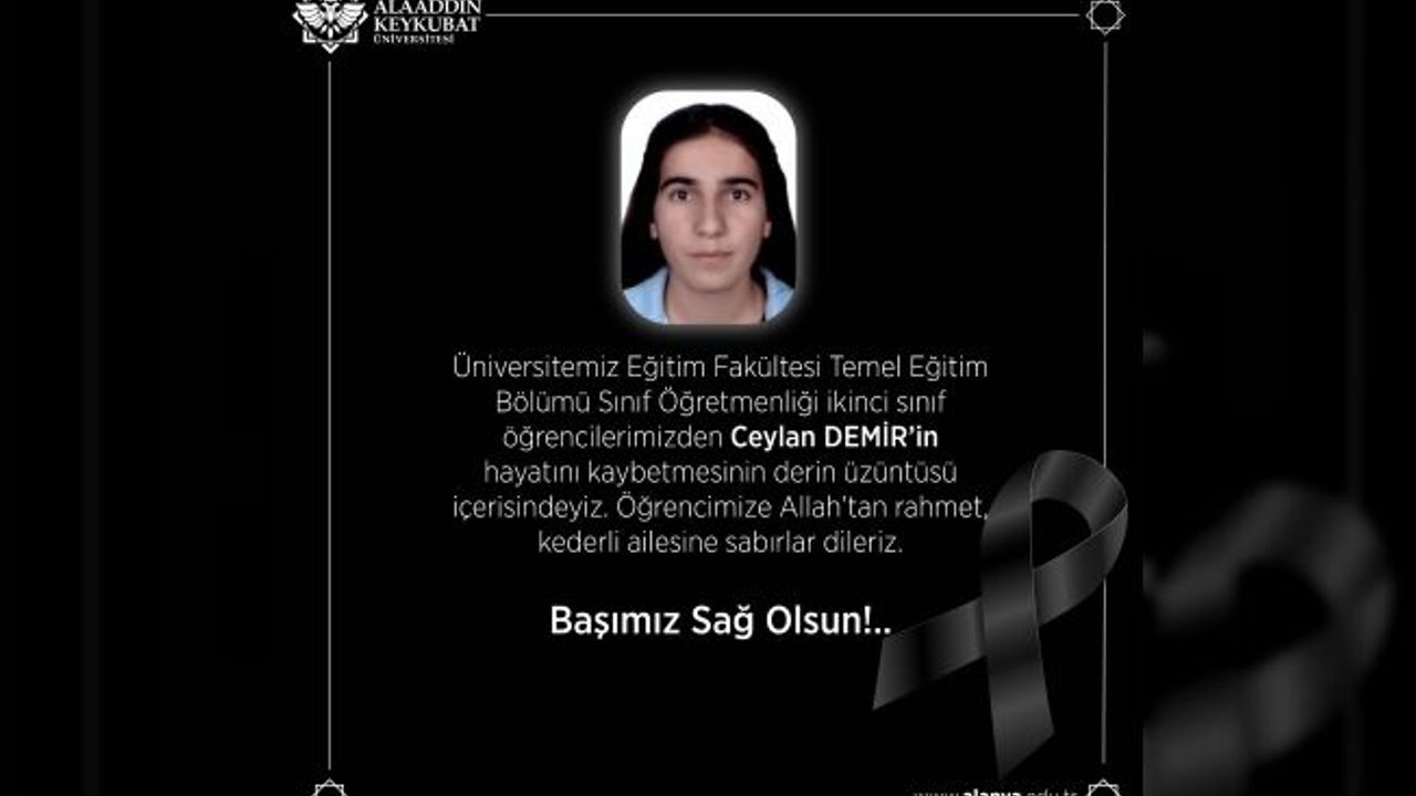  Alanya'da üniversiteli kız hayatını kaybetti