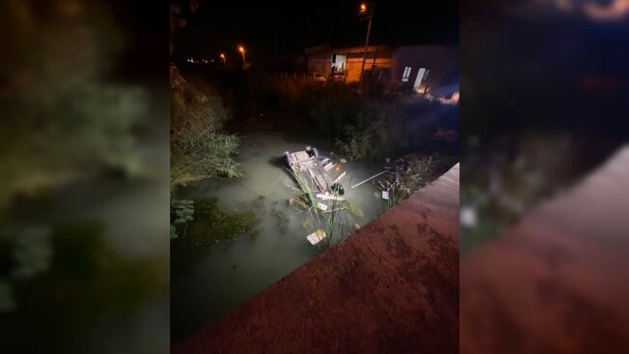 Otomobil kanala uçtu: 1 ölü, 4 yaralı