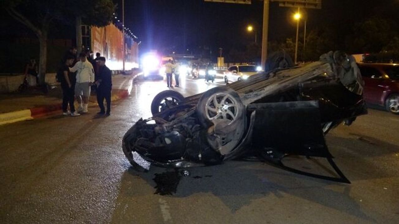 Çalıştığı oto galeriden emanet aldığı otomobille takla attı
