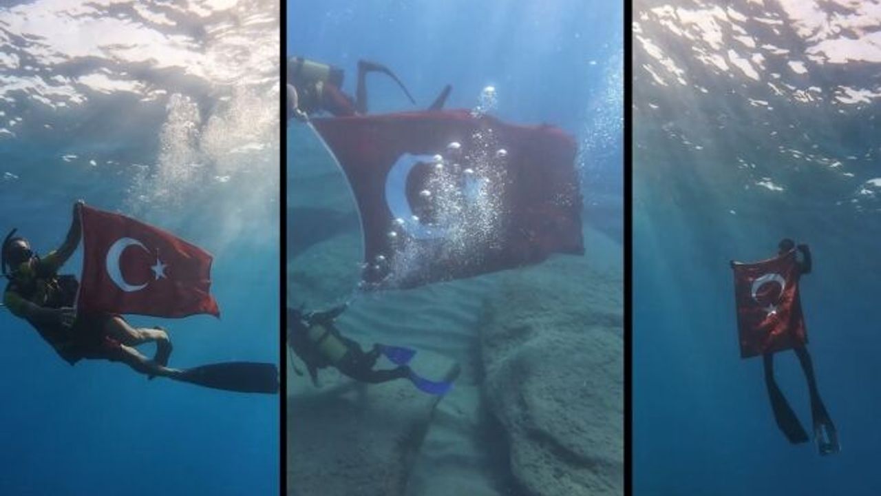 Deniz altında işaret diliyle İstiklal Marşını okudular