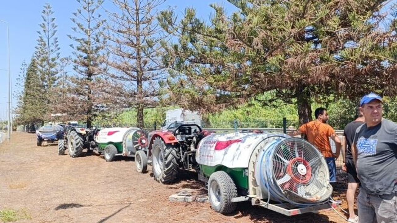 Refüjde kurumaya başlayan ağaç ve bitkiler için mahalleli su tankerleriyle seferber oldu