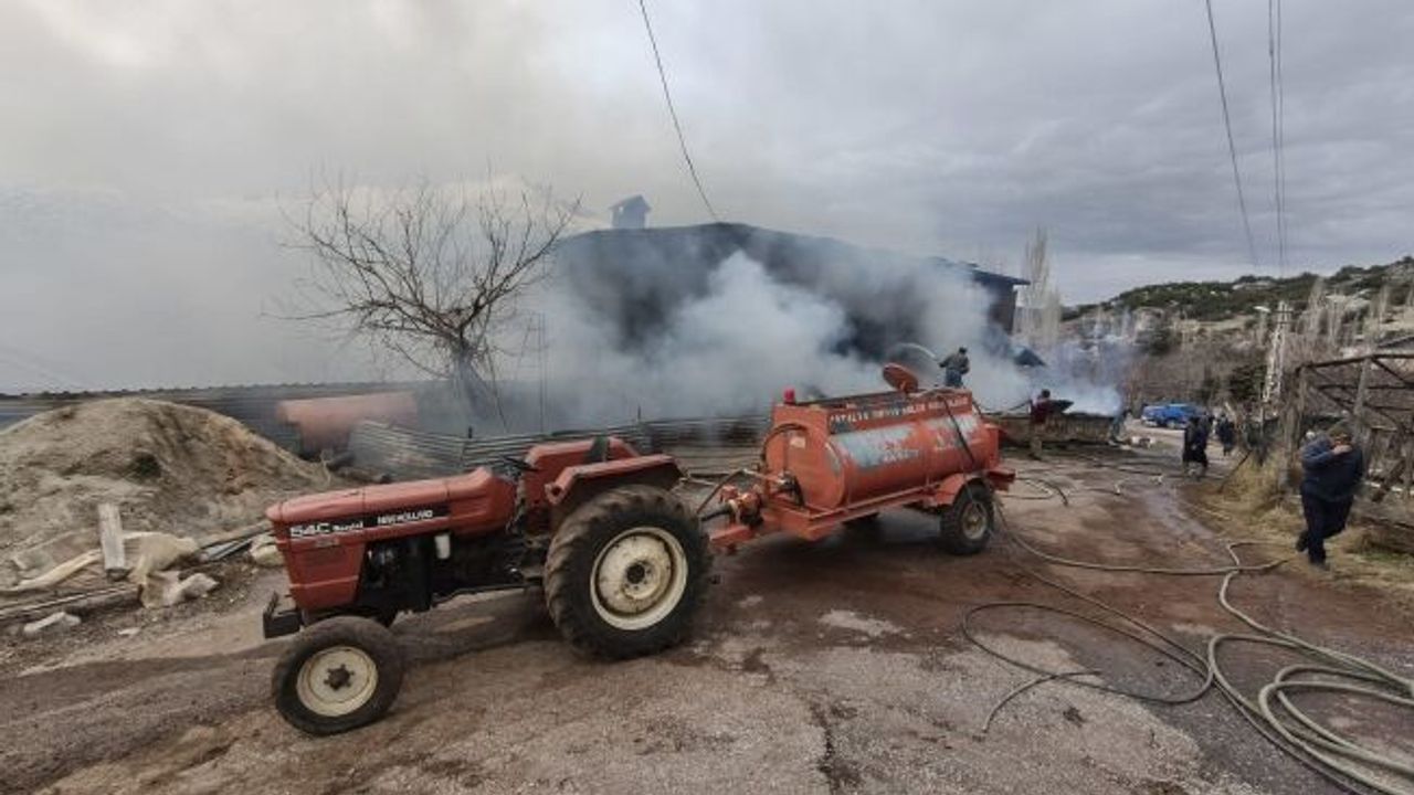 Çıkan yangında ev küle döndü, 1 kişi dumandan etkilendi, 3 hayvan telef oldu