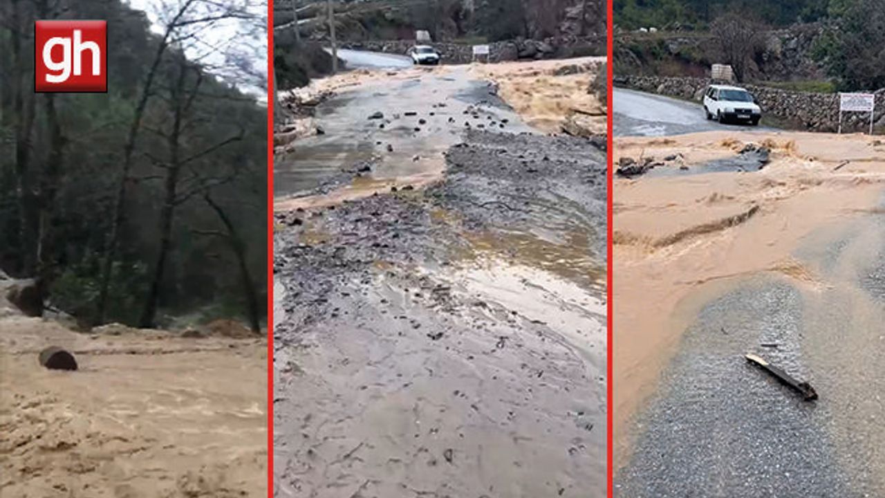 Alanya'da sağanak sonrası su taşkını köprüde zarara neden oldu