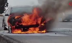 Bir haftalık araç alev alev yandı!