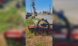 Kamyonet yolda alev topuna döndü!