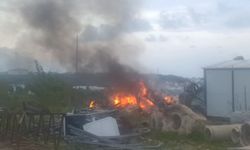 İnşaat şantiyesinde konteyner yangını!