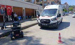 Elektrikli bisikleti ile manevra yaparken devrildi!