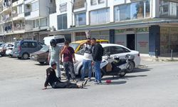 Refleksi hayat kurtardı: Motorunu devirip kazayı önledi!