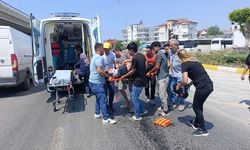 Yağ dökülen yolda kayarak 50 metre sürüklenen motosikletli yaralandı!