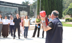 Aksu Belediyesi'nde personele yangın eğitimi ve tatbikatı