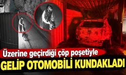 Üzerine geçirdiği çöp poşetiyle gelip otomobili kundakladı: Yangın 3 katlı binaya sıçradı
