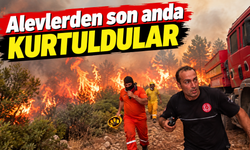 Aksu'da ekipler alevlerin arasında kalmaktan son anda kurtuldu