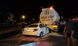 Akaryakıt tankerine ok gibi saplandı!