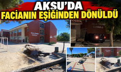 Araç okul bahçesine sürüklendi!