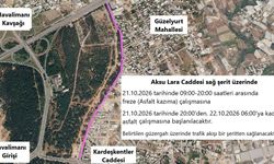 Aksu Lara Caddesi’nde asfalt çalışması yapılacak  Çalışmalar süresince trafik akışı tek şeritten sağlanacak