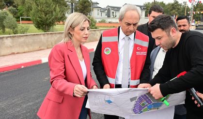 Duacı'da alt yapı çalışmaları tamamlanan 34 sokağa sıcak asfalt