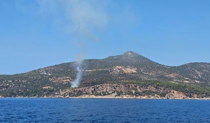 Kaş'ta makilik alanda çıkan yangın söndürüldü