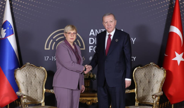 Cumhurbaşkanı Erdoğan Slovenya Cumhurbaşkanı Natasa Pirc Musar ile görüştü