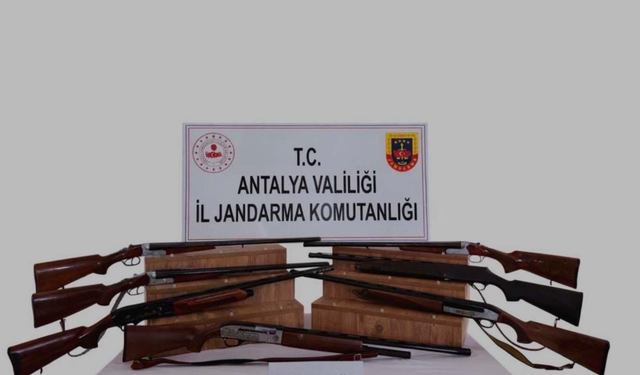 Kaş'ta 7 ruhsatsız av tüfeği ele geçirildi