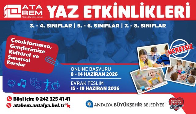 ATABEM yaz etkinlikleri kayıtları başlıyor