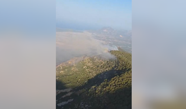 Kaş'taki orman yangınının enerjisi düşürüldü!