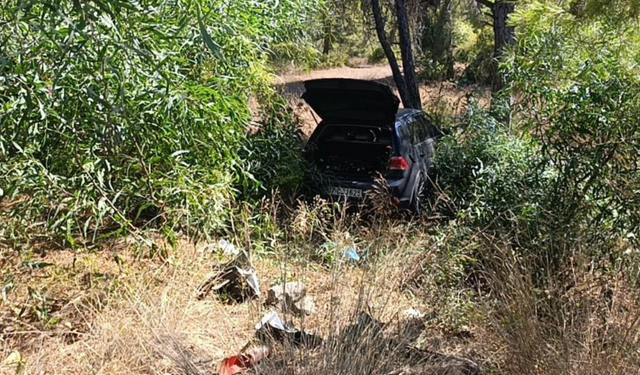 Önündeki otomobile çarptı, ardından ormana daldı!