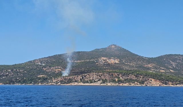 Kaş'ta makilik alanda çıkan yangın söndürüldü