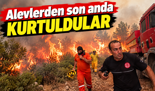 Aksu'da ekipler alevlerin arasında kalmaktan son anda kurtuldu