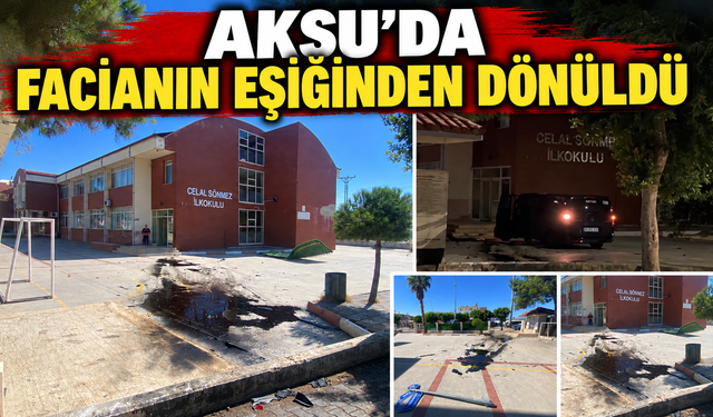 Araç okul bahçesine sürüklendi!