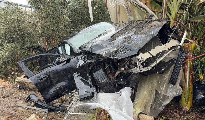 Lüks otomobil seraya daldı!