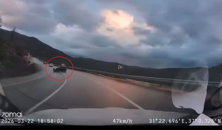 Kayganlaşan yolda kontrolden çıktı!