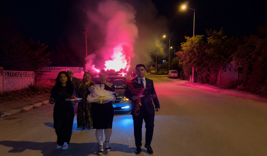 Meşaleli kız isteme konvoyu itfaiyeyi alarma geçirdi!
