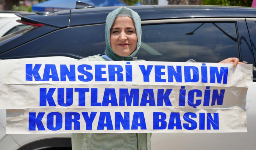 Antalya trafiğinde kornalar, kanseri yenen kadın için çaldı