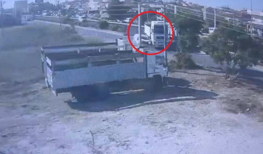 Tali yola sapan kamyon kazaya neden oldu!