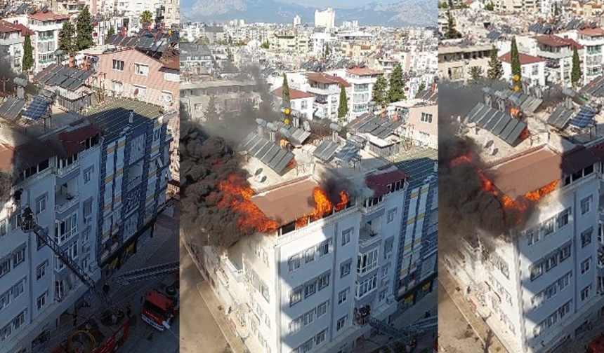Antalya'da 5 katlı binanın terasındaki yangında can pazarı!