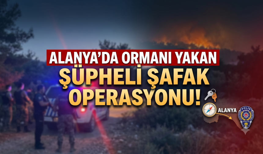 Alanya'da ormanı yakan şüpheli şafak operasyonu!