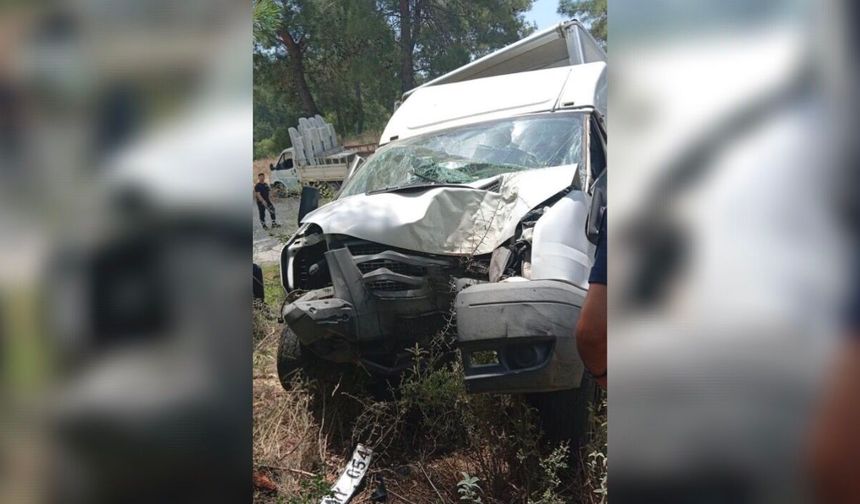 Alanya'da kamyonet ağaca çarptı!