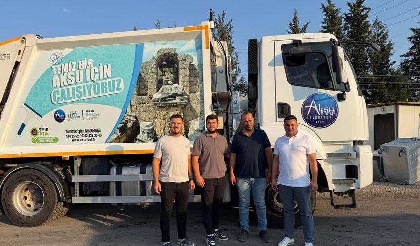Aksu’dan Korkuteli’ye çöp kamyonu desteği!