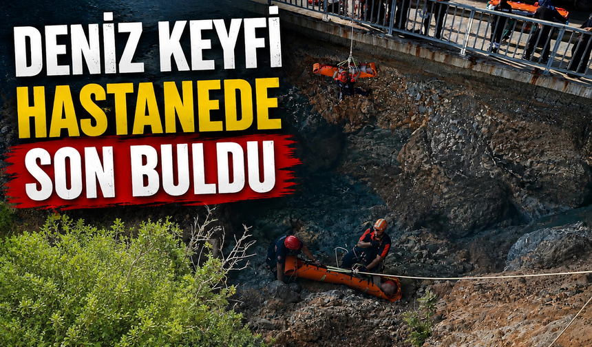 Kayalık alanda mahsur kaldı!