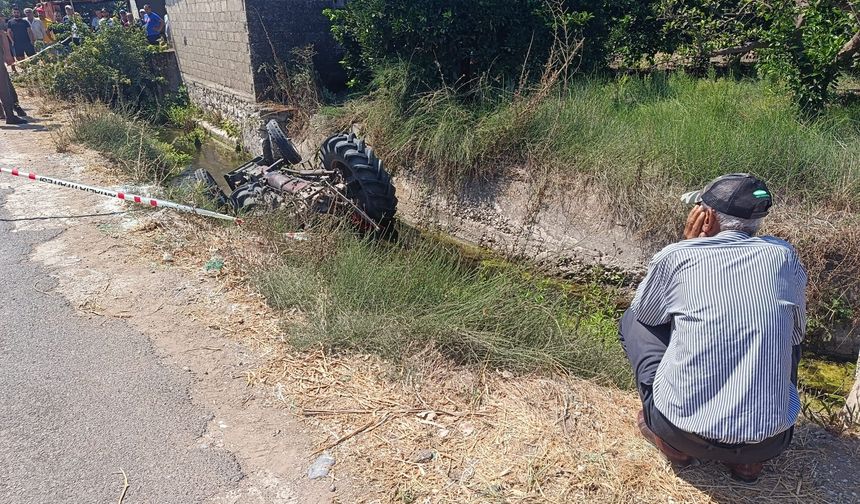 Antalya'da su kanalına düşen traktörün sürücüsü hayatını kaybetti