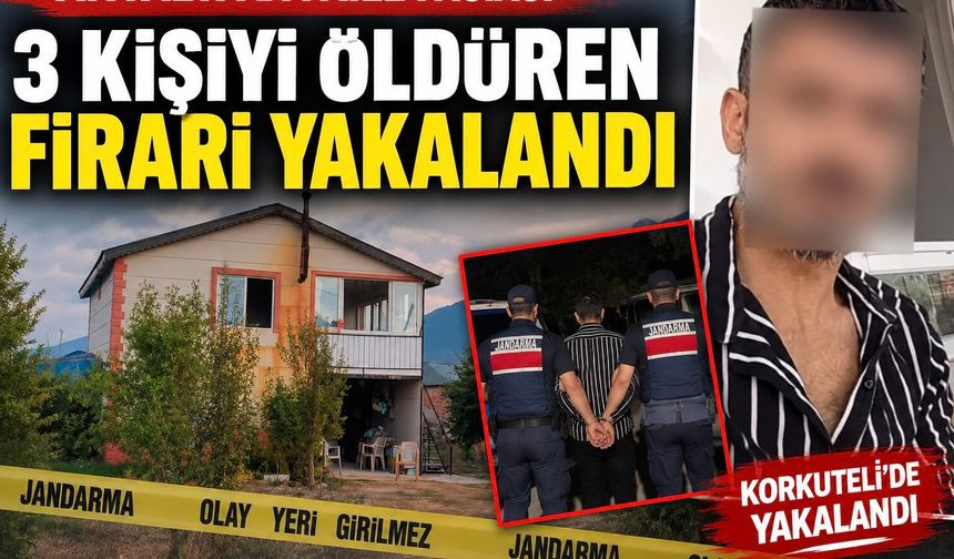 Eşi, kayınvalidesi ve kayınpederini öldüren şüpheli, arazide kaçarken jandarma tarafından yakalandı