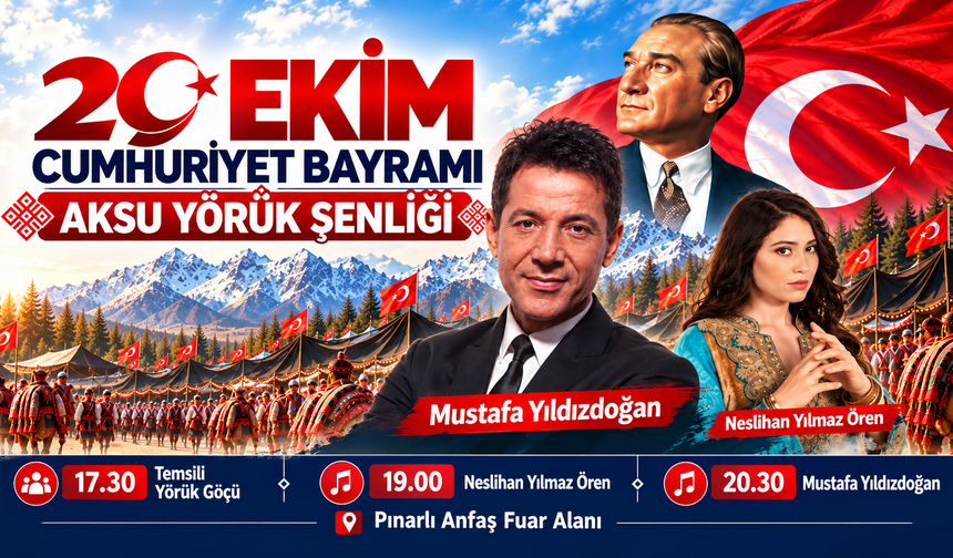 Aksu'da Cumhuriyet Bayramı coşkusu konserlerle taçlanacak