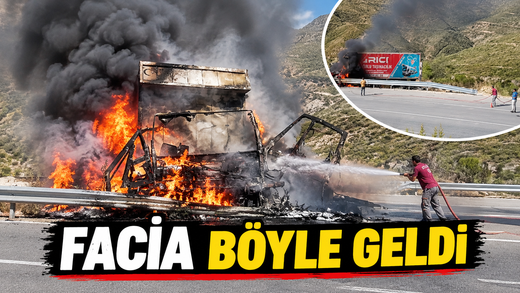 Karşıdan gelen araçları görünce aracı bariyerlere sürmüş